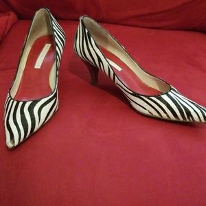 Bandolino Zebra print pony hair pumps..